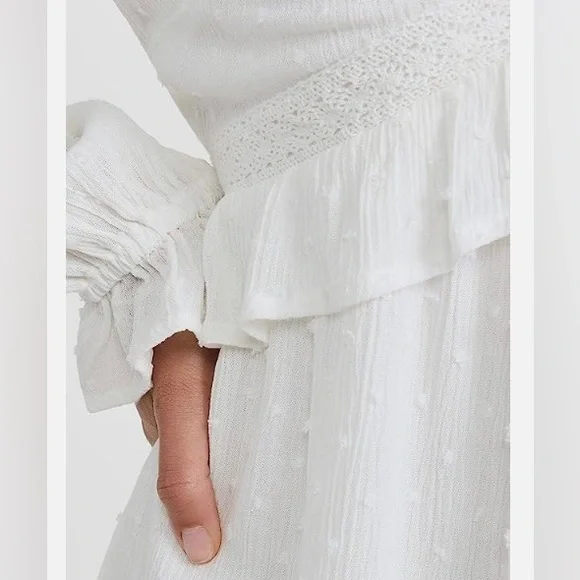 PAIGE Odelise Long Sleeve Boho Dress size small white - Picture 5 of 6